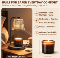 Lampe chauffe-bougie avec minuterie et variateur d'intensité - Chauffe-cire électrique réglable pour bougies parfumées en grand pot