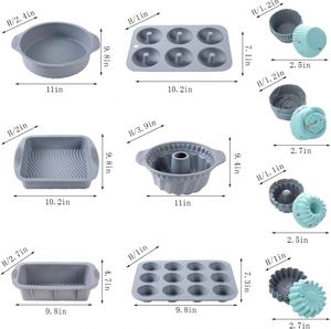 Utensilios de Repostería para el Hogar y la Cocina, Moldes para Panecillos, Cupcakes y Pasteles, Juego de Moldes de Silicona para Hornear, 6 Piezas - Product Image 4