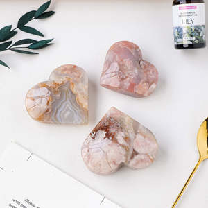 Vente en gros de pierres de cristal énergétiques de guérison, Agate Fleur de Cerisier, Cœur perforé, Artisanat en cristal poli - Product Image 6