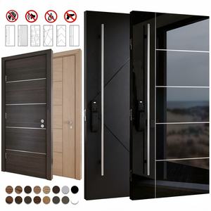 Fabricant chinois de premier plan, porte pivotante extérieure moderne en aluminium coulé sur mesure pour appartement, grande taille, avec fonction antivol - Product Image 3