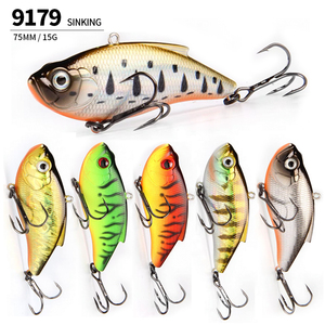 Leurres de pêche artificiels vibrants sans queue avec bille d'acier intégrée pour la pêche en mer, la traîne et la pêche au lancer – Leurre dur coulant Vib - Product Image 1