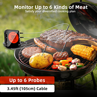 Termometer Daging Oven Dapur Pintar Digital BFOUR Pemenang Red Dot Award BBQ Grill 3 Probe OEM/ODM ABS untuk IP67 Temperatur