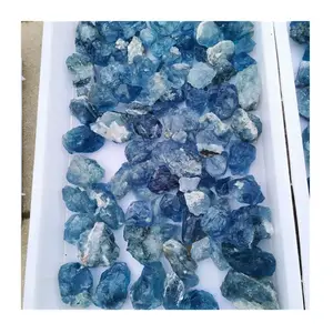 Sele High Quality Raw Crystal Healing Stone Blue Fluorite Rough Stone For Home Decoration