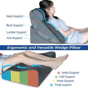 Almohada <span class=keywords><strong>para</strong></span> piernas con velcro, lado largo, 4 Uds., cama ortopédica <span class=keywords><strong>para</strong></span> dormir, almohada de <span class=keywords><strong>cuña</strong></span>, poscirugía <span class=keywords><strong>para</strong></span> cuello, espalda, pierna, alivio del dolor, <span class=keywords><strong>reflujo</strong></span> ácido - Product Image 4