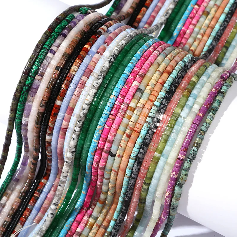 Hot Sale Amethyst Agate Natural Stone Flat Beads Spacer 2*4mm Gemstone Loose Beads Wholesale DIY Jewelry Accessories