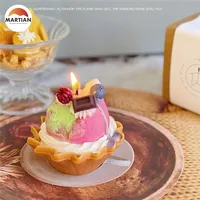 2022 New Fruit Ice Cream Pie Tart INS Soja wachs kerzen Neuheit Geschenk Party Dessert Gelato Aroma therapie Duft Duft kerze