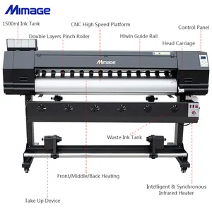 Profissional Mimage Grande formato plotter impressora 1.6m/1.8m/2.5m Xp600/4720/i3200 flex banner/lona eco solvente impressora preço