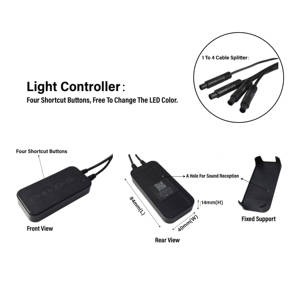 RGBW LED Car Footwell Lights with 4-Way Splitter & Triple <b>Control</b> Modes - Product Image 2