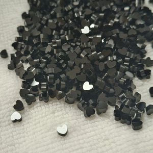 Piedra preciosa de ágata negra natural en forma de corazón, ónix negro, cuentas sueltas de 6x2 mm para la fabricación de collares y colgantes. - Product Image 3