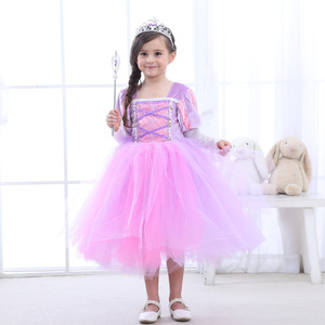 Q187 Style européen filles Costume princesse Halloween fête porter <span class=keywords><strong>raiponce</strong></span> Costume déguisements pour les filles - Product Image 1