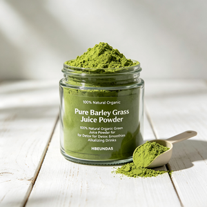 Poudre de jus <span class=keywords><strong>d</strong></span>'herbe <span class=keywords><strong>d</strong></span>'<span class=keywords><strong>orge</strong></span> pure 100% naturelle biologique pour smoothies <span class=keywords><strong>d</strong></span>étox et boissons alcalinisantes HBEUNDAS - Product Image 2