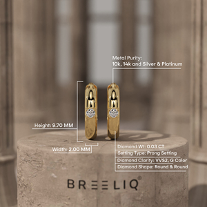 Boucles d'oreilles créoles en or massif 14 carats avec diamants taille baguette, style Huggie élégant, bijoux de luxe raffinés pour femme, cadeau d'anniversaire de mariage - Product Image 2