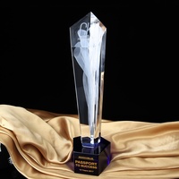 Trophée en cristal personnalisé avec gravure créative sablée, cristal éblouissant, récompense pour employé exceptionnel, cadeau fabriqué en Chine