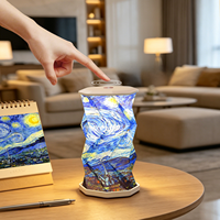Ensemble cadeau d'anniversaire personnalisé, lanternes en papier pliables avec lumière, lampe de table rechargeable à intensité réglable au toucher, portable, pour chambre à coucher