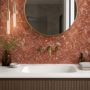 Mosaïques de marbre rouge et blanc Rosso Francia Languedoc Classico Extra, dalles de marbre, motif de mosaïque en marbre blanc - Product Image 4