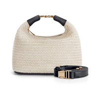 Sac seau tressé en paille d'été en gros, sac de plage de Madagascar, sacs à bandoulière pour femmes
