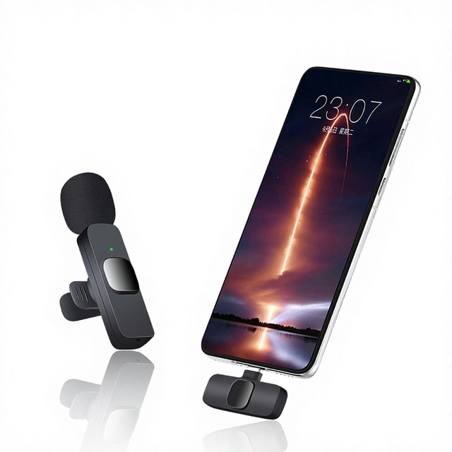 K9 2.4G Wireless Noise Cancelling Lavalier Microphone ABS Material Custom Fit Mini Mic 360 Surround Sound Type-C/USB-A Connector