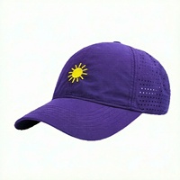 Casquette de baseball sportive imperméable de haute qualité, non structurée, personnalisée pour homme, à 6 panneaux, avec trous découpés au laser et perforations