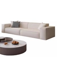 Italienisches Minimalistisches Wohnzimmer-Sofa, Tofu-Block Stoffsofa für Empfangsbereich, Luxuriöses Gerades Sofa-Set