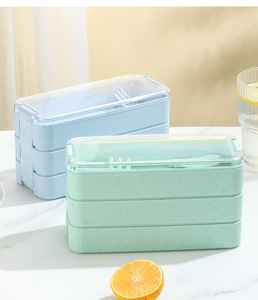 Lonchera Portátil de Tres Capas Estilo Niña SYH1072, con Pajita, para la Escuela Primaria y Trabajadores de Oficina, Venta al Por Mayor - Product Image 4