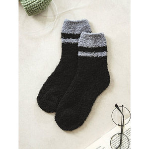 Monfoot-Chaussettes de nuit noires à la cheville pour femmes, rayées, imprimées d'animaux, respirantes, tricotées, avec logo du corps, taille unique ajustée - Product Image 1
