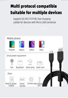 Kabel data mikro USB2.0 USB pengisi daya magnetik, untuk kamera, ponsel, catu daya ponsel, dll.