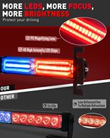 Barre lumineuse de signalisation d'urgence 40 LED, lumière clignotante de sécurité pour tableau de bord (2x10,7 pouces rouge/bleu) 10W, garantie 1 an
