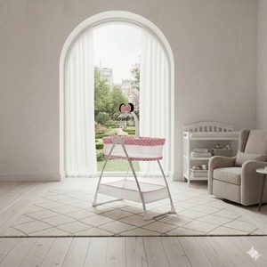 Berceau pour bébé à prix de gros avec tissu hypoallergénique, berceau pour bébé sur roulettes - Product Image 4