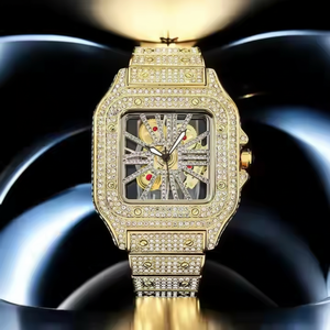 Hip Hop Haute Qualité VVS Moissanite Diamant Clouté Montre Prêt à Expédier pour Hommes Grand Fabricant Prix de Gros - Product Image 1