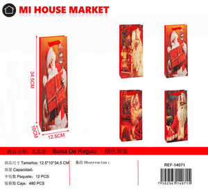 Sacchetto Regalo di Natale in Plastica con Design Babbo Natale per Confezioni Regalo Festive - Product Image 3