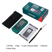 Télémètre laser portatif INKERSI et ruban à mesurer numérique 40M 50M 120M, télémètre laser haute précision avec pile AAA
