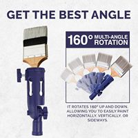 Perche d'extension réglable multi-angles pour pinceaux, rouleaux et grattoirs, avec tête rotative pour murs et plafonds