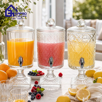 Distributeur de boissons en verre transparent avec robinet, grand récipient de 3 litres pour jus et bière, idéal pour hôtels et fêtes