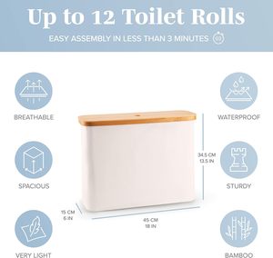 Wholesale Paper Dispenser Holder Toilet Paper <b>Basket</b> Large Capacity <b>for</b> Toilet Paper Bamboo Fabric <b>Storage</b> Bin <b>for</b> Bathroom - Product Image 3