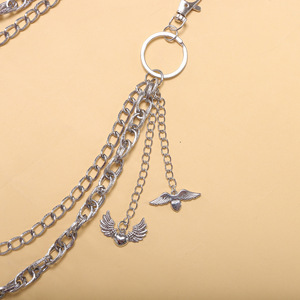 Double Layer Pants <b>Chain</b> With Wings Charm Zinc Alloy Hip Hop Waist Accessory For Denim <b>Jeans</b> - Product Image 4