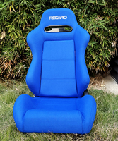 Sièges de course universels RE03 RECARO en suède noir, avec surpiqûres rouges, sièges baquet de voiture à double rail, sièges de sport pour gaming en tissu