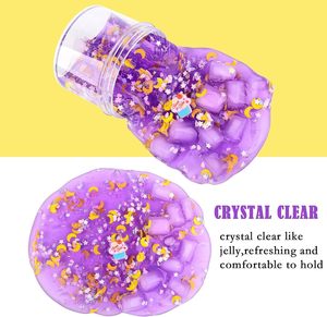 Không dính siêu mềm 6 thạch Cube giòn Slime pha lê keo Set với Slime vui vẻ Phụ kiện cho quà tặng sinh nhật - Product Image 4