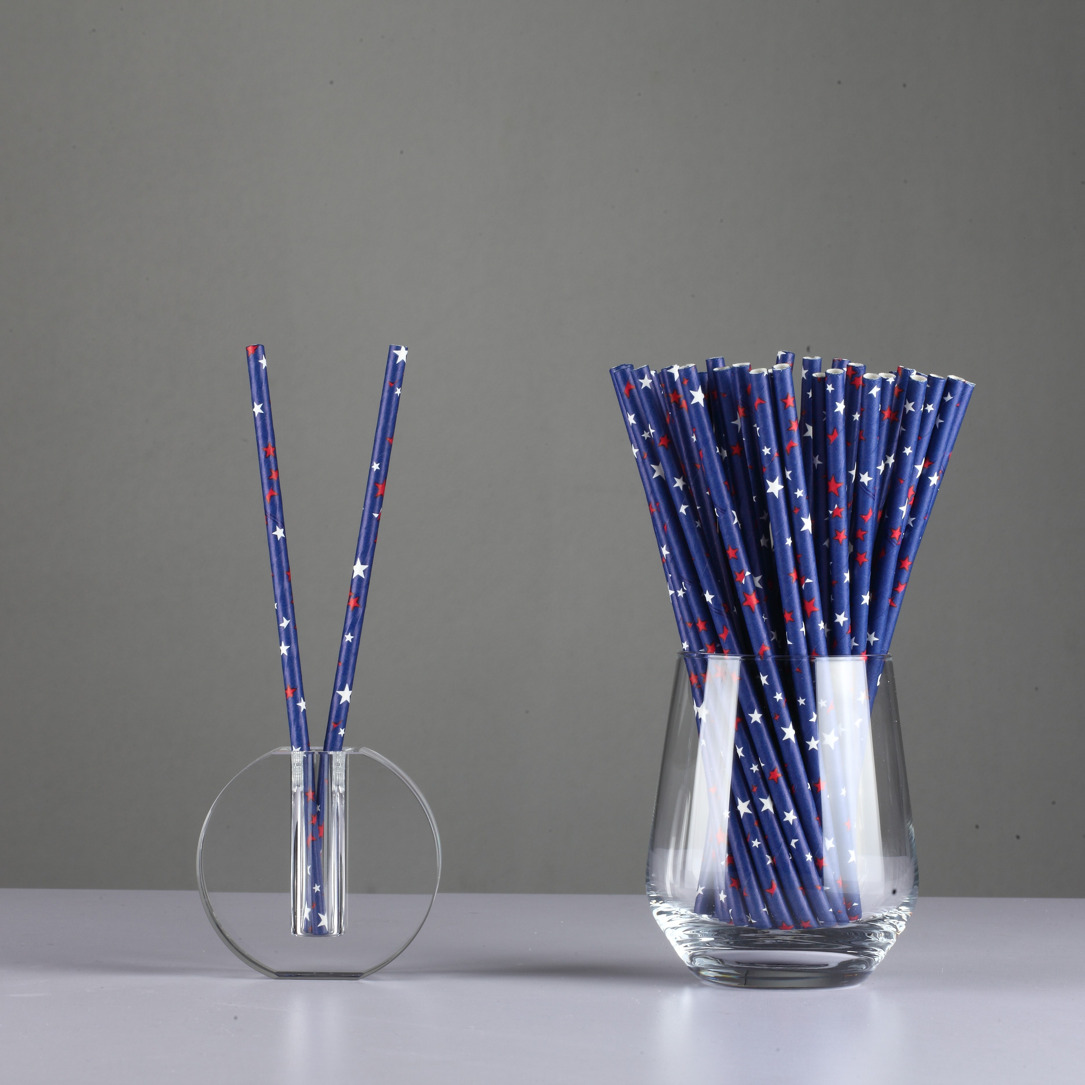 Two Tone Star Paper Straws 6mm Biodegradable Eco Friendly Bulk Disposable Drinking Straws Birthday Bridal Shower Party