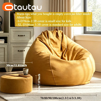 Housse de pouf inclinable moderne imperméable OTAUTAU DD107 en velours floqué gaufré 3D sans rembourrage inclus