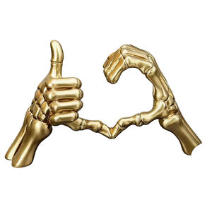 Statua di Mano Direzionale in Resina per Halloween, Scultura Personalizzata con Gesto dell'Ossa Dorate, Ornamento per Decorazioni di Halloween - Product Image 5