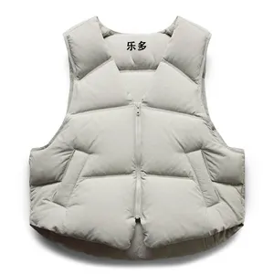 new style customize embroidery or printed logo puffer vest for man casual sleeveless puff vest