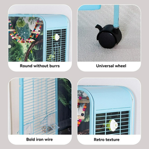 Grande cage à oiseaux verticale en fer forgé de luxe Cage pour <span class=keywords><strong>perroquet</strong></span> d'intérieur spacieuse Cage pour animaux de compagnie - Product Image 2