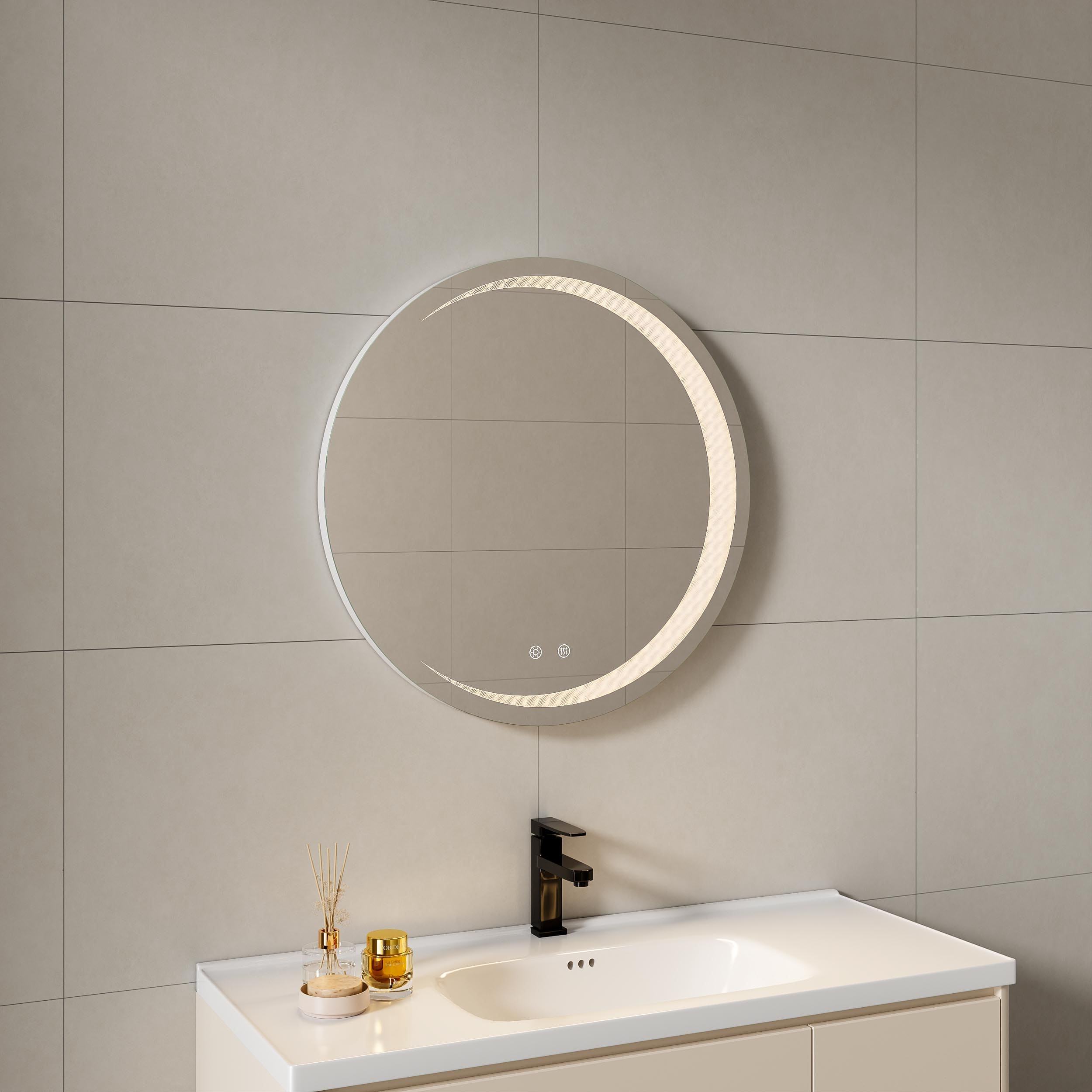 Miroir de salle de bain rond à LED DP321-X