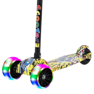 Unisex tự hành có thể gập lại đá Scooter bền nhựa thiết kế với Graffiti cho trẻ em 2-6 chân xe tay ga - Product Image 1