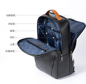 Sac à dos pour ordinateur portable Andong en cuir pour hommes, 15,6 pouces, avec dos respirant, en cuir de vache véritable, sacs à dos tendance pour hommes 6755 - Product Image 3