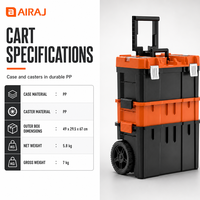 Armoire à outils sur roulettes robuste Airaj personnalisée pour garage et atelier, coffre à outils combiné