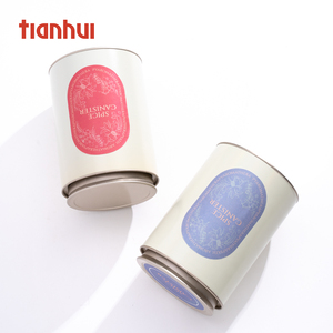Tianhui Hộp Giấy Kín Hai Nắp Rỗng Đựng Thực Phẩm Lọ Đóng Gói Lớn Tròn Màu Đen Để Đóng Gói Trà - Product Image 1