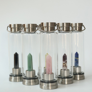 Custom Logo 500ml <strong>Quartz</strong> Crystal Glass Water Bottle for Outdoor Festivals Direct Drinking for <strong>Parties</strong> and Events - Product Image 1