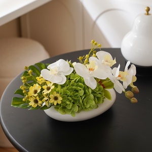 Centrotavola <span class=keywords><strong>in</strong></span> Ceramica Artigianale di Alta Qualità con Erba della Pampa Artificiale Moderna per Laurea, Festa della Mamma, Pasqua, Capodanno - Product Image 1