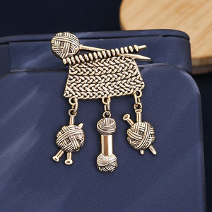 Broche Retro de Lana Tejida, Accesorio de Ropa, para Jeans, Traje con Cintura Ajustada, Insignia Metálica Decorativa - Product Image 3